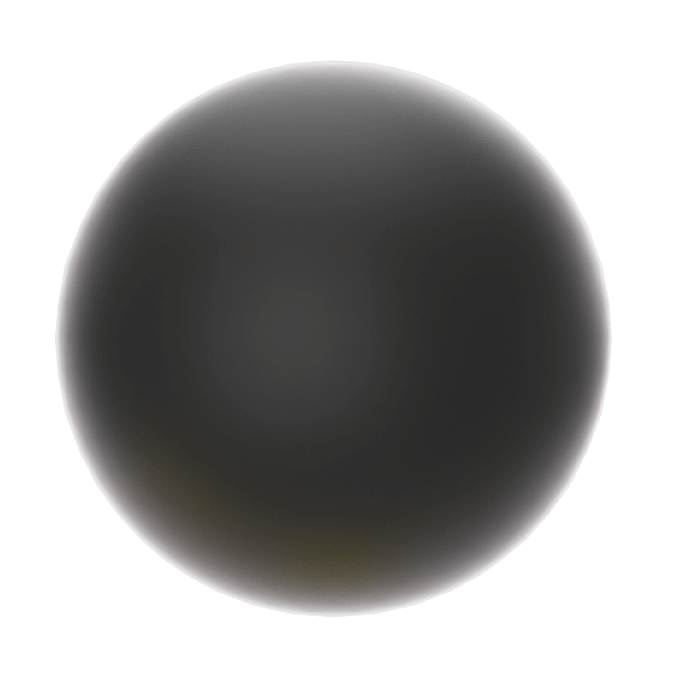 Glossy black sphere with a subtle gradient and light reflection