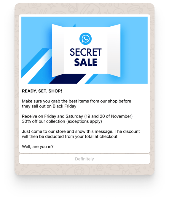WhatsApp Marketing Secret Sale.